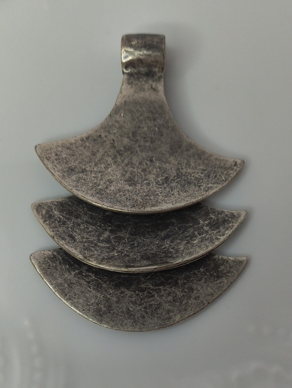 Brutalist Layered Silver-Tone Statement Pendant